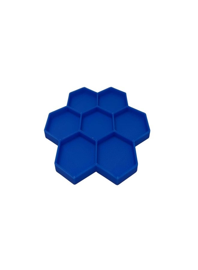 Chatelet Hermit Crab Feeder Dish | 7 Tray Dish for Crab or Snail Feeding | Mix & Match Crab Food | Made in USA (Blue, Hexagon) - Image 1